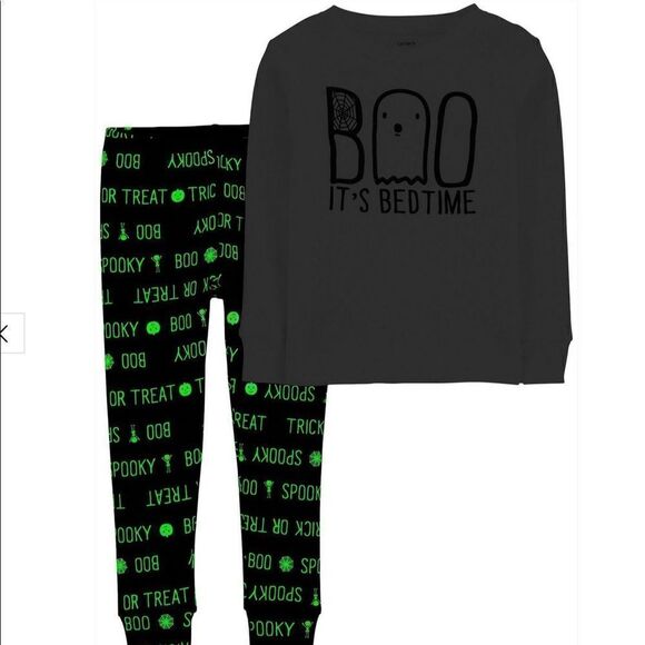 Carter's Boys Boo It's Bedtime Glow in The Dark PJ - Picture 2 of 8